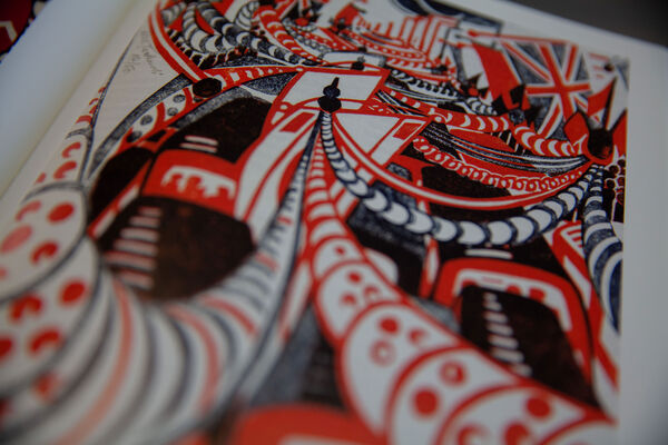 Detail of picture in the Book "Lill Tschudi: the excitement of the Modern Linocut, 1930 – 1950"