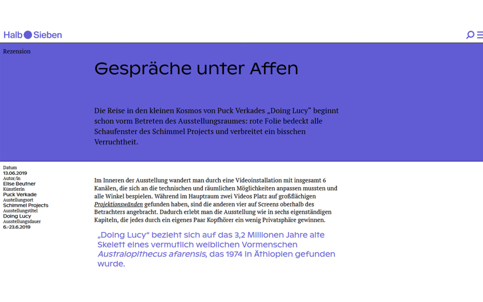 Text "Gespräch unter Affen"