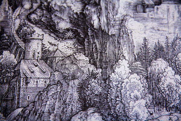 "Dürer’s Journeys: Travels of a Renaissance Artist" Detail aus dem aufgeschlagenen Buch "Dürer’s Journeys: Travels of a Renaissance Artist"