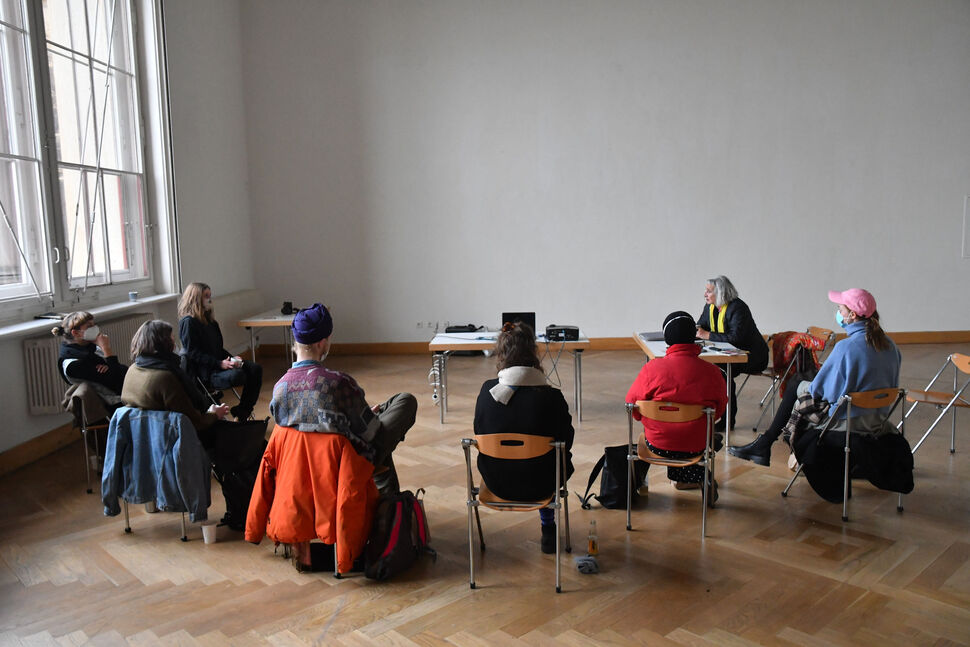 Workshop mit Adrienne Goehler zu Kunst und Nachhaltigkeit Foto von Workshopteilnehmern