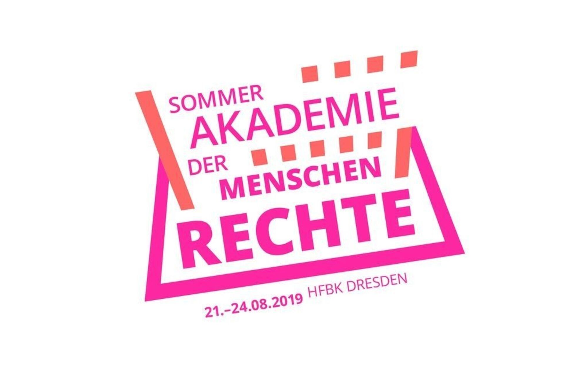 Logo Sommerakademie der Menschenrechte, 21.24.08.19, HfBK Dresden