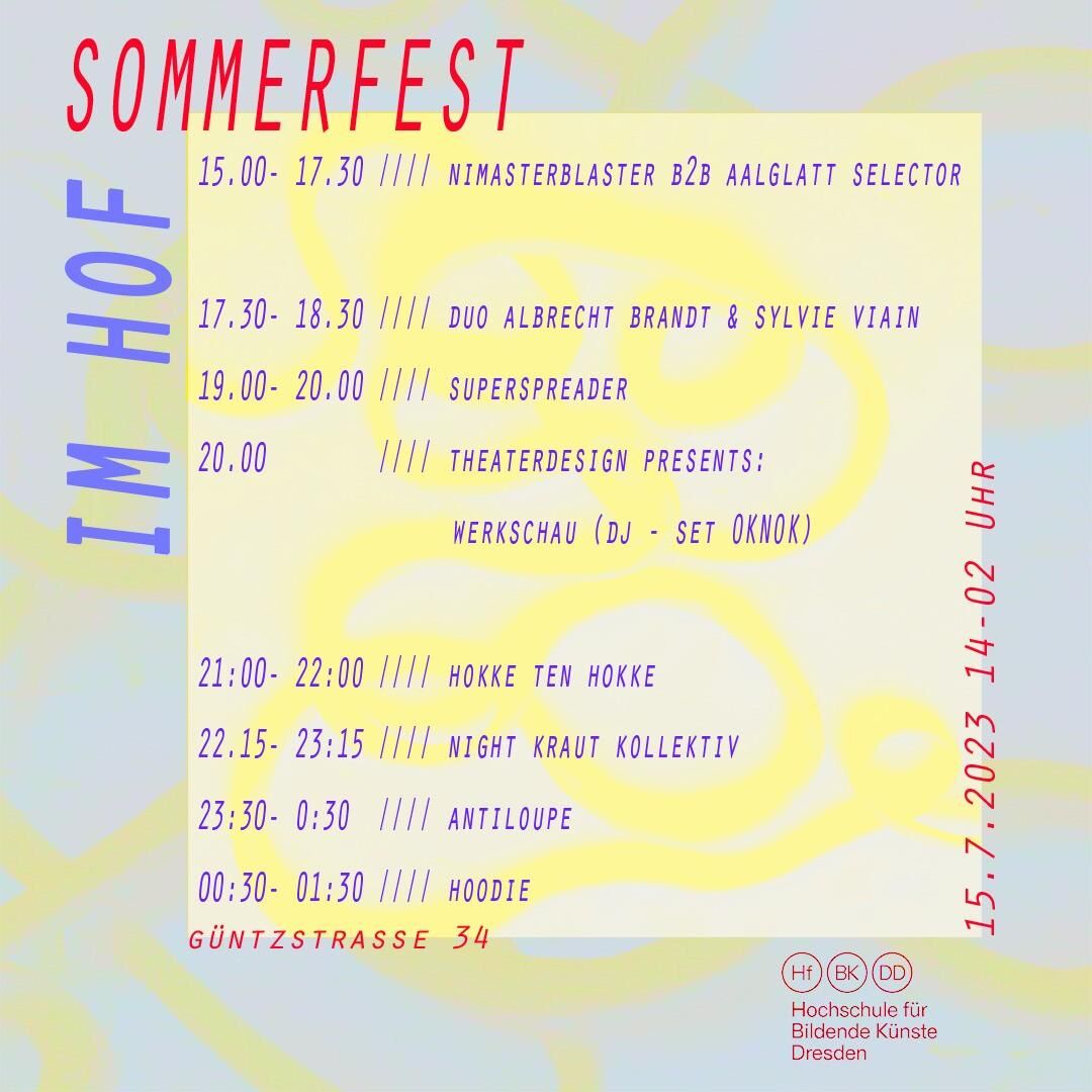 Flyer in Gelb zum Sommerfest