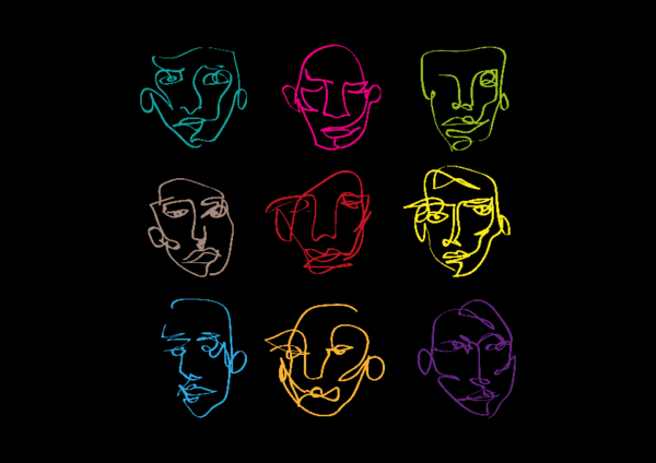 bunte Gesichten