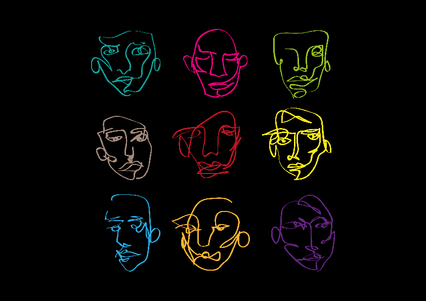 bunte Gesichten