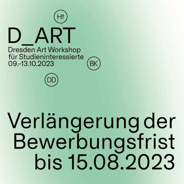 Flyer in weiß grün mit der Info zur Verlängerung der Bewerbunsfrist bis 15.08.2023