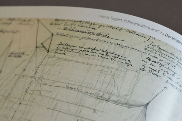 Detail from a page in the book "Peter Zadek and his stage designs"