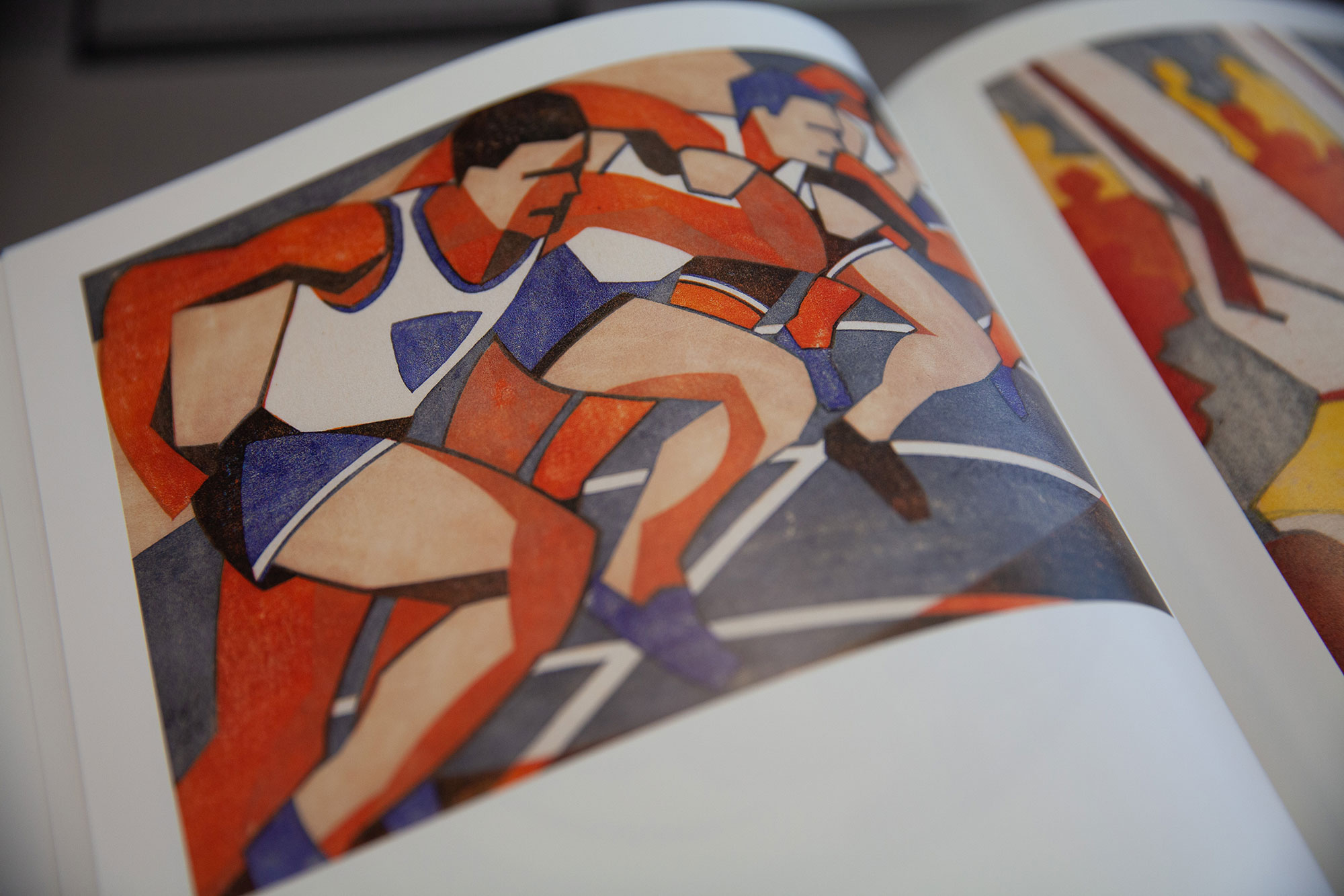 Illustration from the book "Lili Tschudi". Linocut with an athletics scene