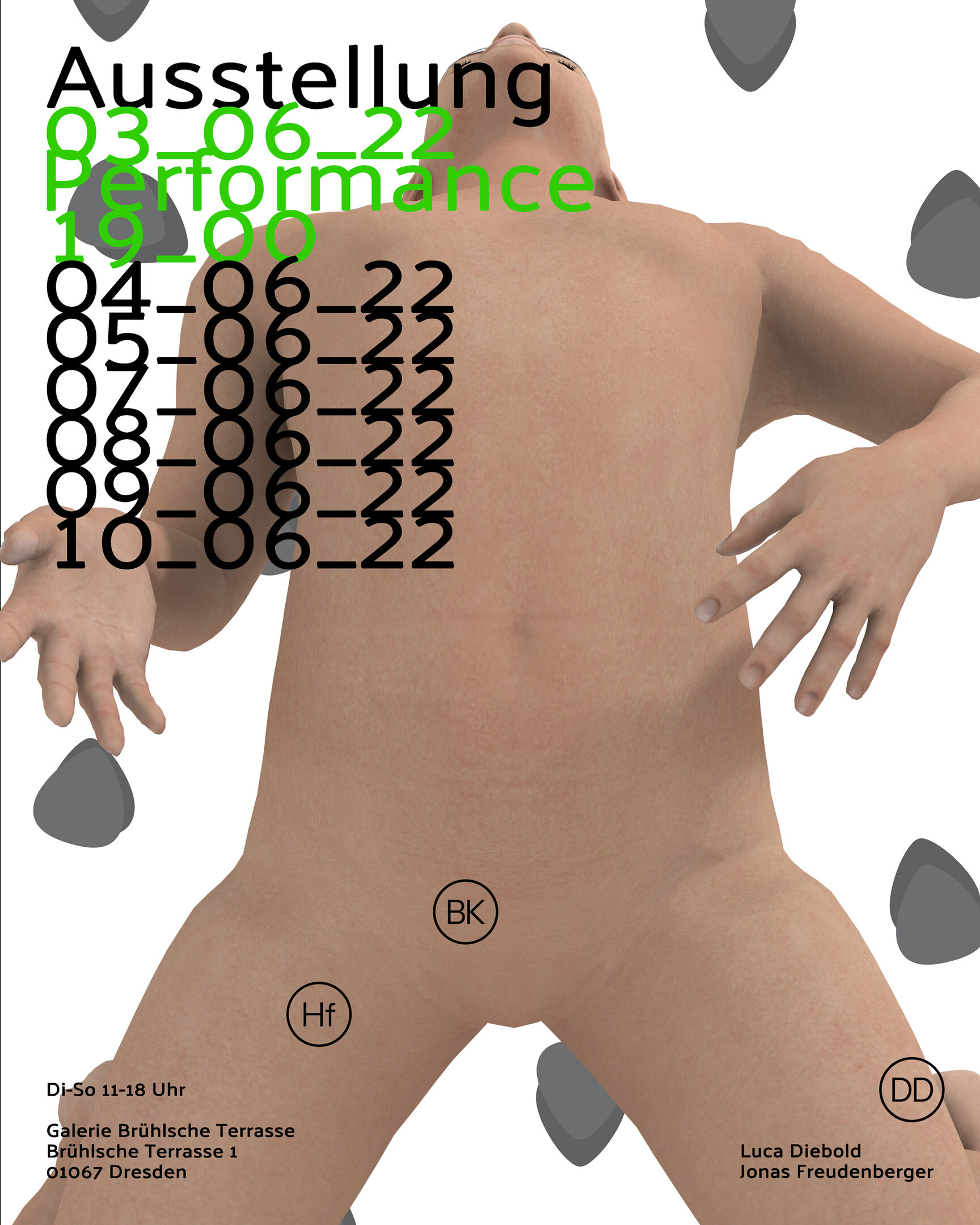 Plakat zu Ausstellung von Luca Diebold und Jonas Freudenberger