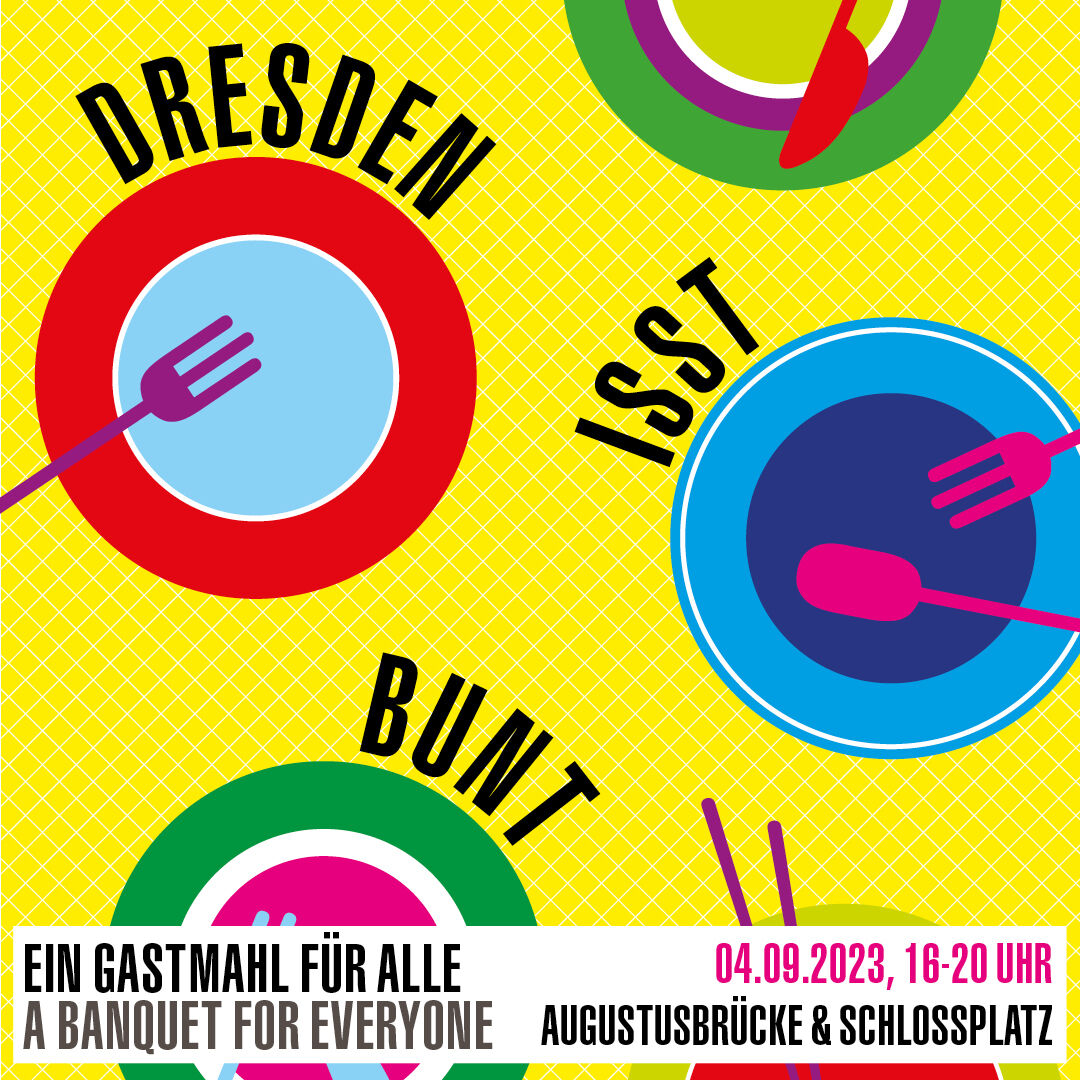 Flyer bunt Einladung zum Gastmahl für alle 2023