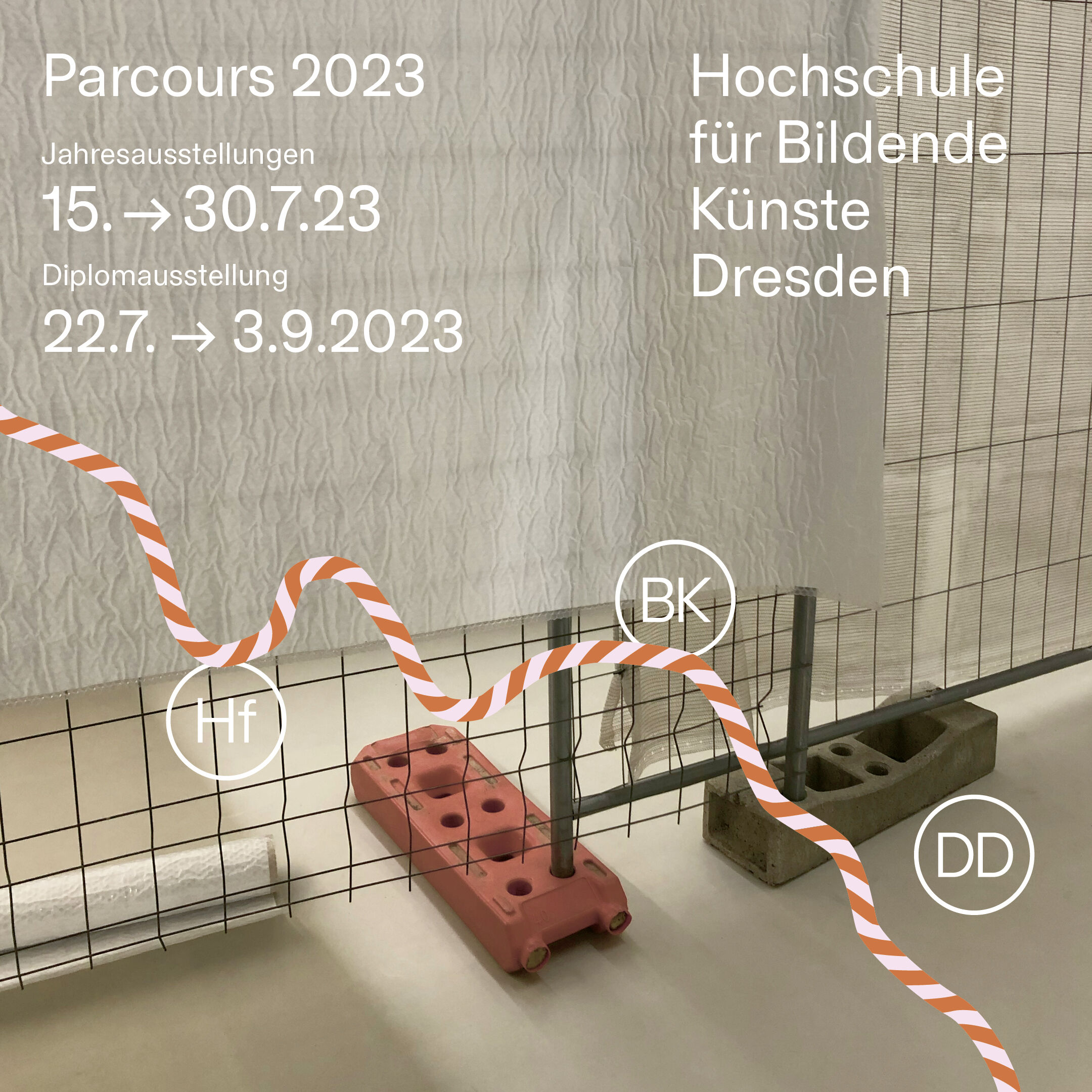 Termine der Ausstellungen hellgrau Baustellenoptik