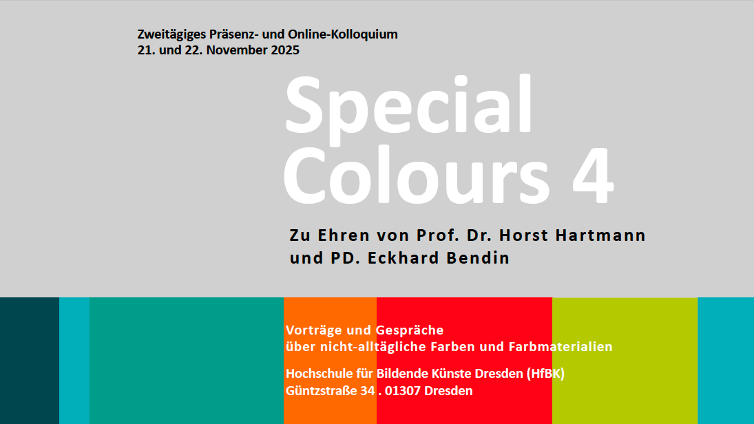 Special Colours 4 Grafik, grau, Farbbalken mit Titel der Konferenz