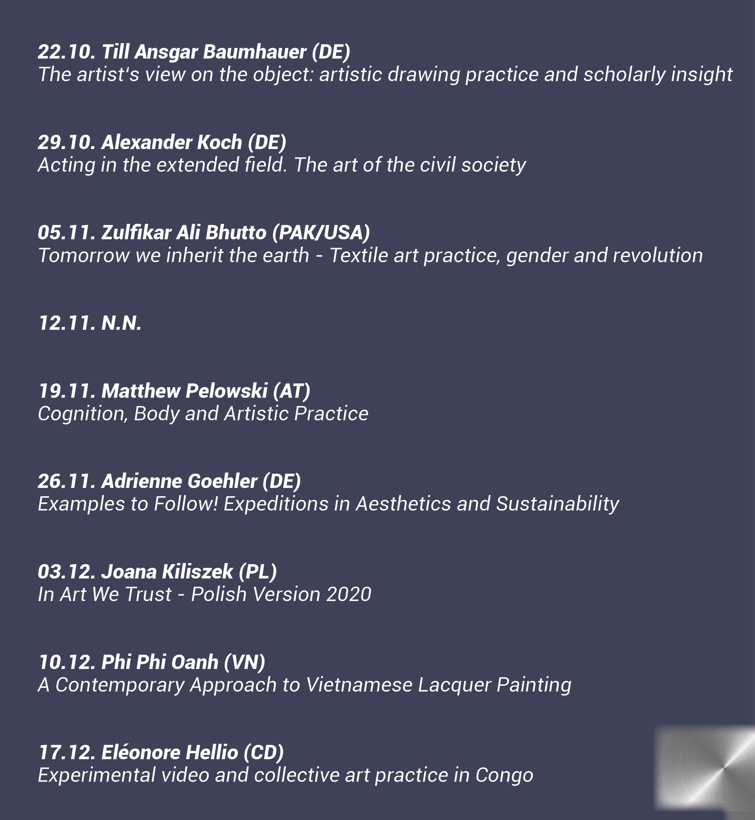 Programm Online Lecture Series