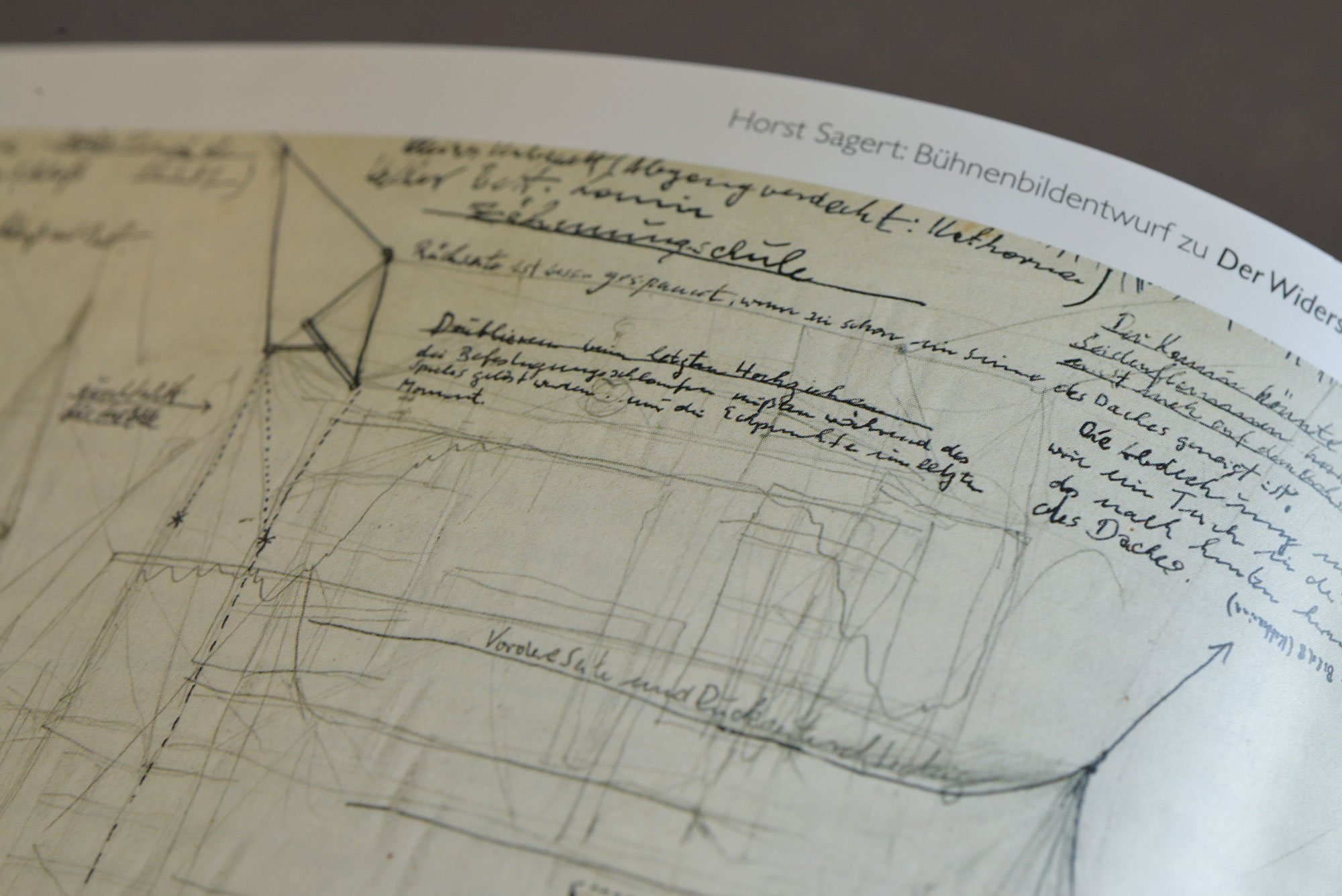 Detail from a page in the book "Peter Zadek and his stage designs"